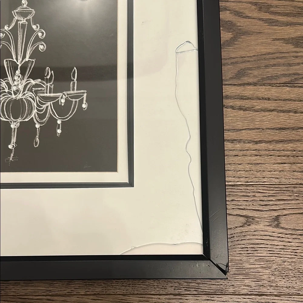 Z Gallerie Elegant Black Framed Chandelier Art